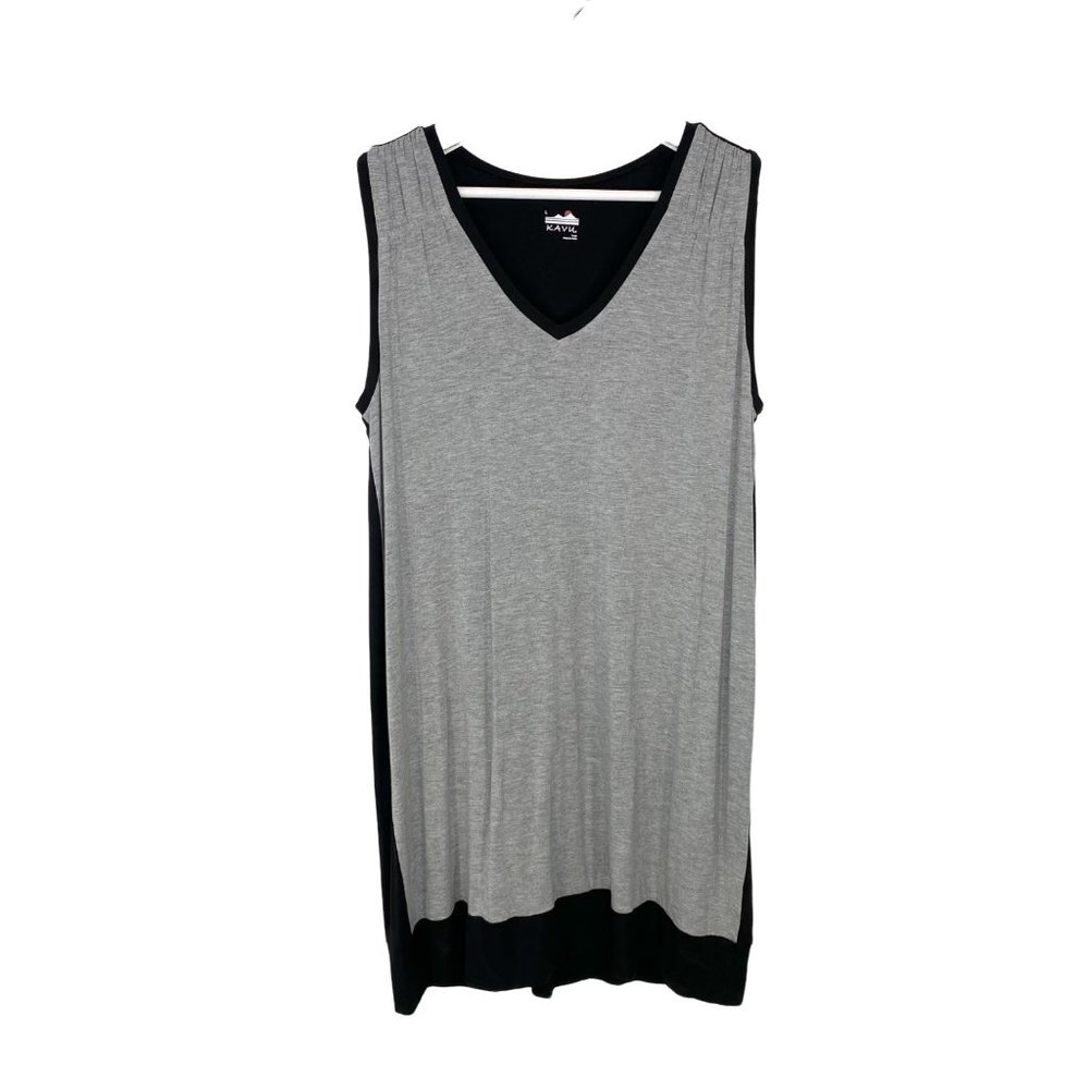 KAVU Black & Gray Sleeveless Tunic Dress L